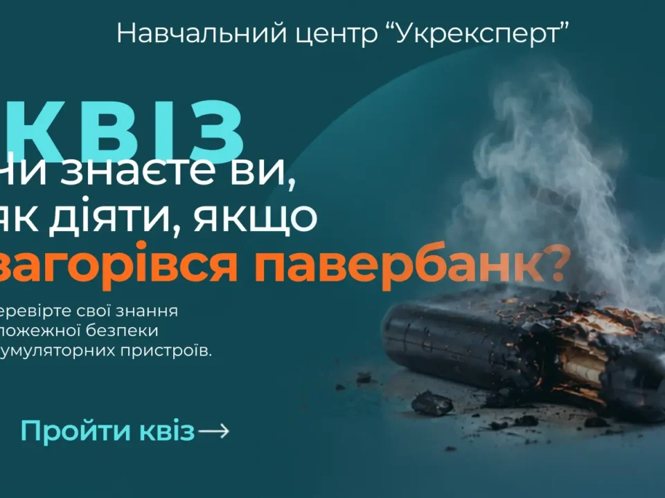 Квіз про пожежну безпеку павербанка - що робити у разі займання